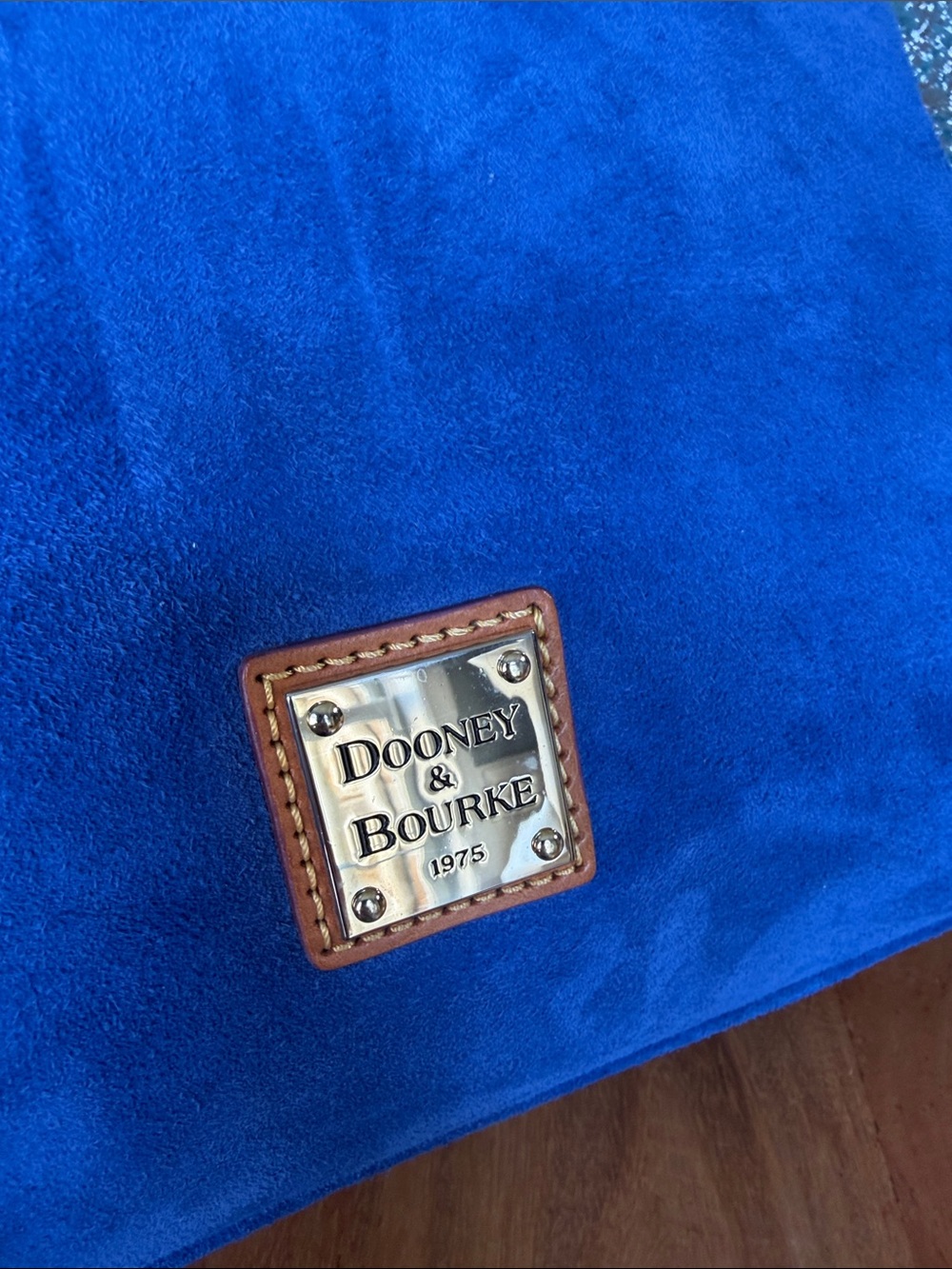 Dooney & Bourke Quiet Luxury 2020’s Italian Suede Hobo Bag Royal Blue EUC - Picture 13 of 16